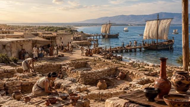 AI image: The Earlier Life of Cyprus’s Bronze Age Harbor City