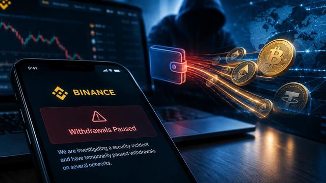 AI image: Binance Halts Some Withdrawals as Crypto-Theft Estimates Soar