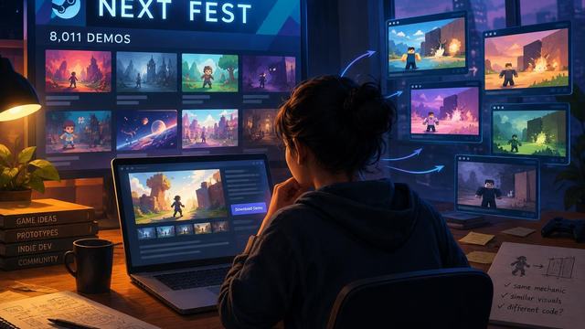 AI image: Steam Next Fest’s 8,000-Demo Problem Is About More Than Choice